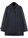 Fay Morning Coat In Technical Poplin In Blue