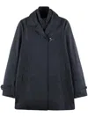 Fay Morning Coat In Technical Poplin In Blue