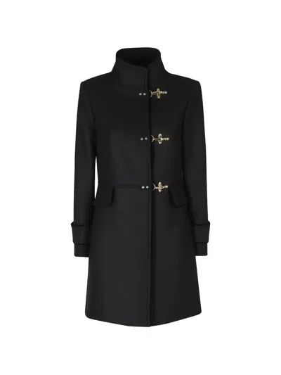 Fay Virginia Toggle-fastening Coat In Black
