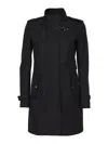 Fay Single Breasted Trench Coat In Black