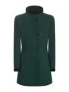 Fay Coat  Virginia In Wool Blend In Verde Scuro