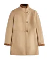 Fay Virginia Velvet-trimmed Coat In Brown