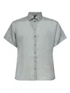 Fay Viscose Silk Striped Sailor Collar Shirt
