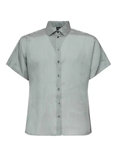 Fay Viscose And Silk Shirt In Blue