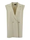 Fay Viscose Knit Vest With Hook In White