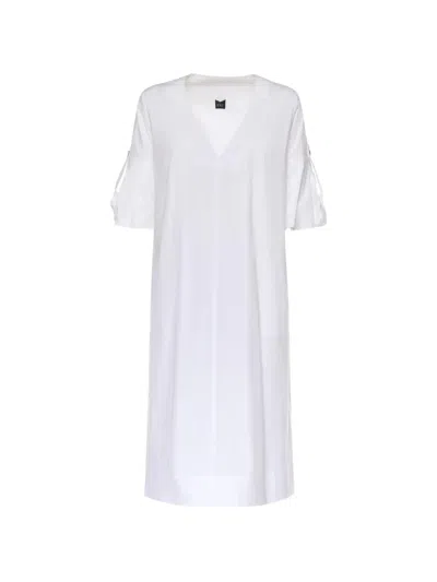 Fay V-neck Midi Dress In White