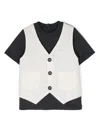 Fay Waistcoat-layered T-shirt In Blue