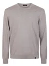 Fay Walnut Virgin Wool Sweater With Iconic Logo Detail In Gray
