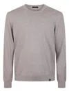 Fay Walnut Virgin Wool Sweater With Iconic Logo Detail In Multi