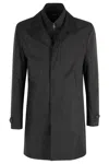 Fay Water-repellent Technical Poplin Jacket In Black