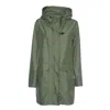 Fay Water-repellent Technical Poplin Parka With Concealed Snap Pockets In Green