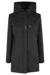 Fay Water-repellent Toggle Jacket With Removable Hood In Black