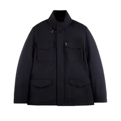 Fay Waterproof Jackets Man  - Field Jacket In Technical Jersey - Blue In Black