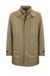 Fay Men Morning Coat In Technical Poplin In Beige