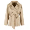 Fay Waterproof Women Jackets  - Technical Popeline Fabric Trench - Beige
