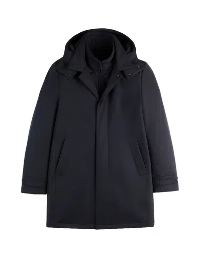 Fay Weather-resistant Navy Parka With Breathable Fabric In Black
