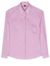 FAY WHITE AND PINK STRETCH COTTON SHIRT