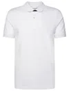 Fay Stretch Piquet Ribbed Polo In White