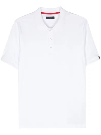 Fay White Cotton Polo Shirt