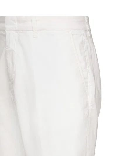 Fay White Cotton Slim Fit Shorts