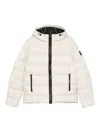 Fay Double Front Feather Jacket In Nylon In White
