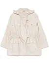 Fay Versatile White Parka With Customizable Silhouette In White