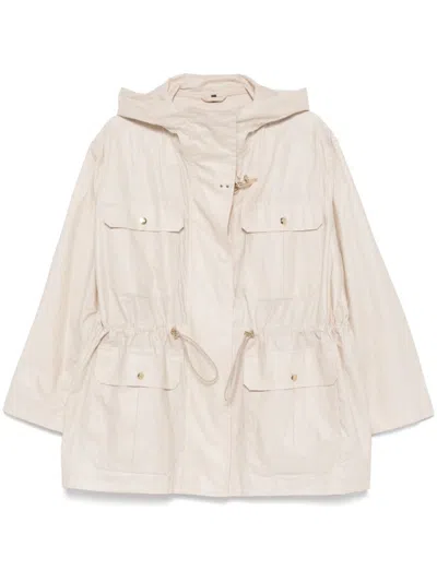 FAY WHITE LINEN AND COTTON BLEND JACKET