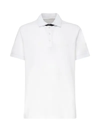 Fay White Pique Polo With Logo