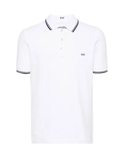 Fay White Polo Shirt With Logo