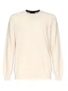 Fay White Round Neck Pullover