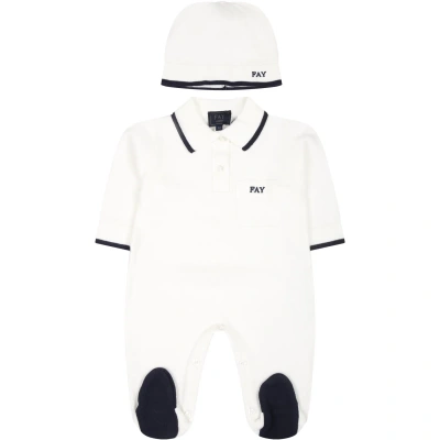 Fay Babies' Logo刺绣睡衣套装 (两件装) In White