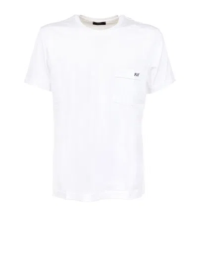 Fay White T-shirt With Logo