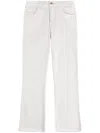 Fay Straight-leg Beige Pants With Flared Hem In White