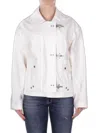Fay White Wool Button Fastening Jacket In Multi