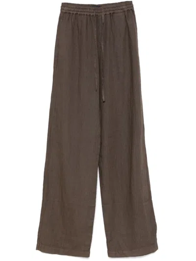 Fay Wide-leg Jeans In Chocolate Brown With Elasticated Waistband