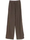 Fay Wide-leg Jeans In Chocolate Brown With Elasticated Waistband In Brown