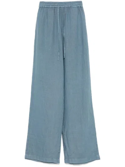 Fay Wide-leg Pants With Elastic Waistband In Green