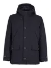 Fay Structured Black Cape With High Collar In Blue