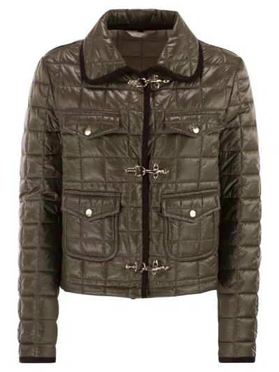 FAY FAY WOMEN 3 HOOKS IN TECHNICAL CHECKERED FABRIC