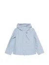 Fay Short Parka In Technical Poplin With Hook In Blue