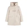 Fay Hooded Coat With Flap Pockets And Quilted Detail In Gray