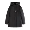 Fay Hooded Black Jacket With Quilted Detailing And Toggle Closure