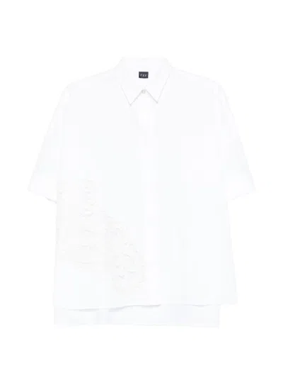 Fay White Relaxed Embroidered Shirt