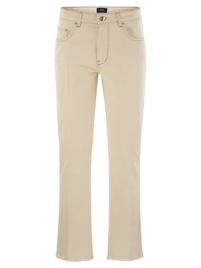 Fay Women Denim 5-pocket Trousers In Neutral