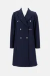 Fay Long Double-breasted Tailored Coat In Blue