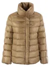 Fay Padded Quilted Stand-up Collar Jackets In Brown