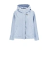 Fay Short Parka In Technical Poplin With Hook In Blue