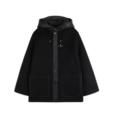 Fay Hooded Toggle-fastening Coat In Black