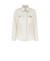Fay White Collared Jacket In Neutral