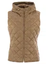 Fay Quilted Nylon Waistcoat In Brown